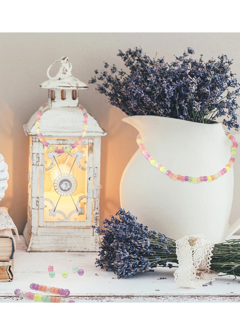 SOLARAE Pony Beads Glow In The Dark Plastic Hair DIY Bracelet Artificial Fluorescent for Jewelry Making Bracelets Necklaces Children Toys (600 Pieces) - Image 5