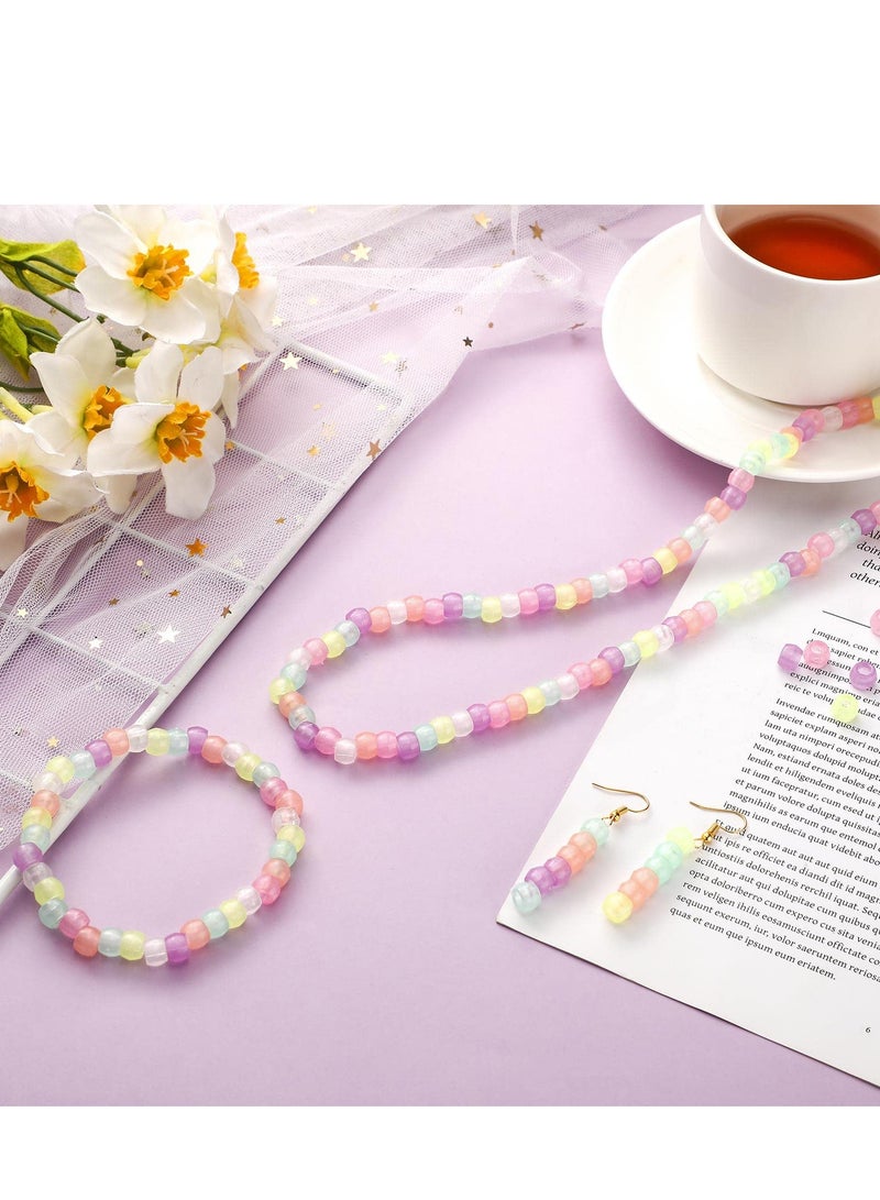 SOLARAE Pony Beads Glow In The Dark Plastic Hair DIY Bracelet Artificial Fluorescent for Jewelry Making Bracelets Necklaces Children Toys (600 Pieces) - Image 4