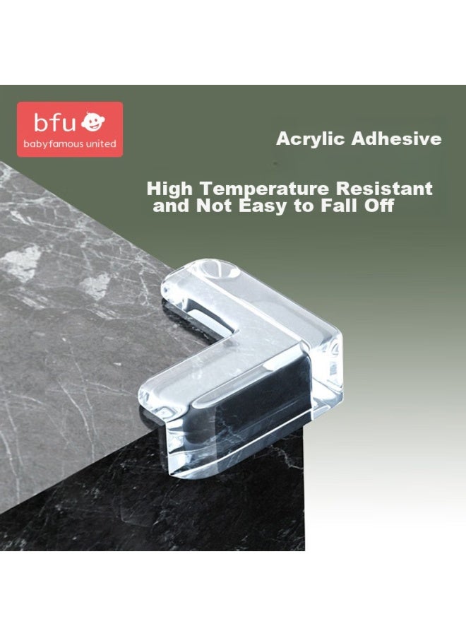 Bfu L-shaped Transparent No-adhesive Table Corner Guards, Child Safety Edge Protectors, Anti-collision Desk Protectors, 16-pack - Image 1