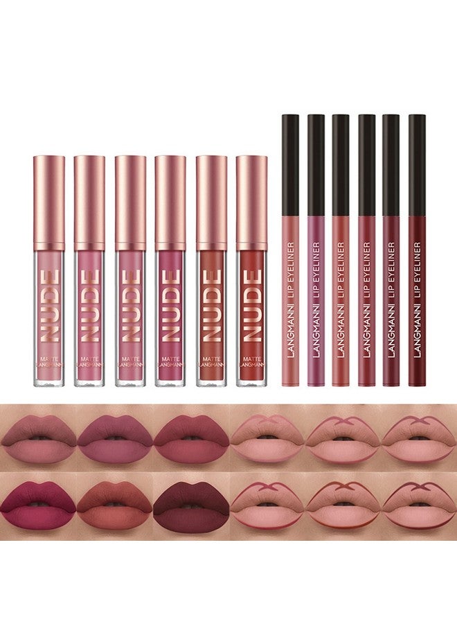 FantasyDay 12Pcs Longlasting Matte Nude Lip Gloss Lipstick Lip Plumping Makeup Gift Sets For Girls And Women, Waterproof Lipgloss Lip Stain Liquid Lipcolor Highly Pigmented Color And Instant Shine - Image 3