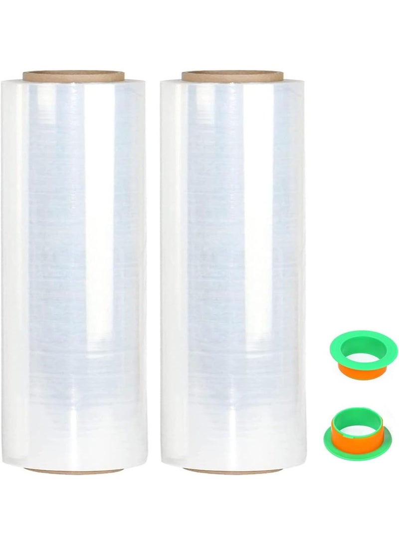 2 Rolls Stretch Film Transparent Wrap Film 50 cm / 2 kg, Film for Furniture & Moving, Pallet Film, Hand Stretch Film, Packaging Film on Roll, Stretch Film Roll, Packaging Material - Image 1