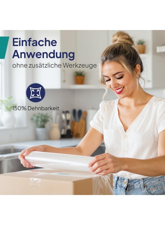 2 Rolls Stretch Film Transparent Wrap Film 50 cm / 2 kg, Film for Furniture & Moving, Pallet Film, Hand Stretch Film, Packaging Film on Roll, Stretch Film Roll, Packaging Material - Image 2