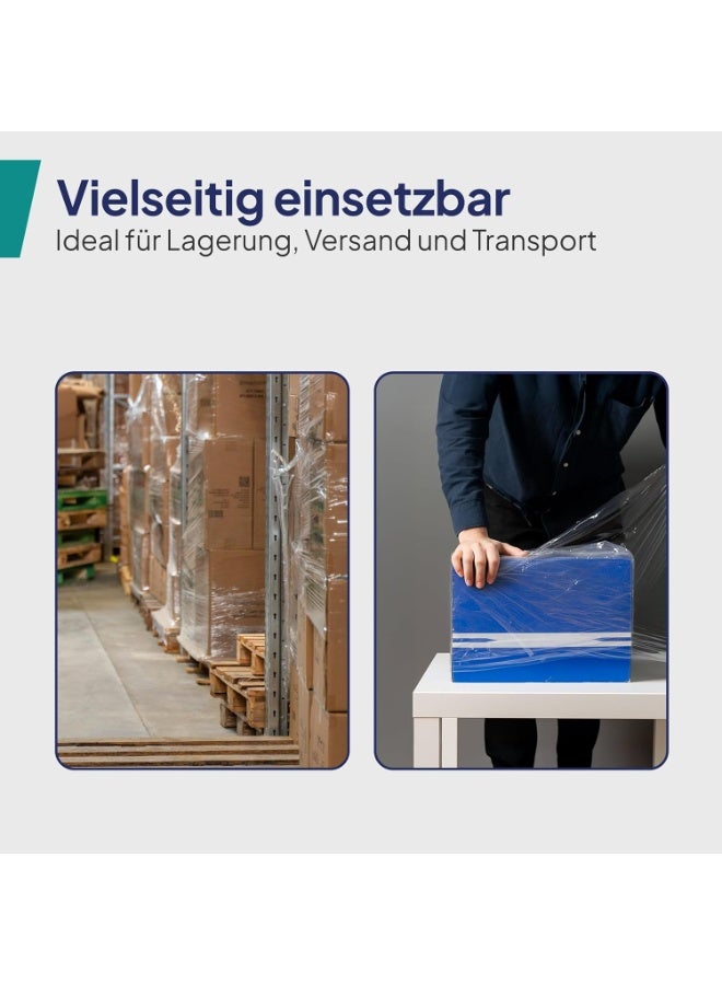 2 Rolls Stretch Film Transparent Wrap Film 50 cm / 2 kg, Film for Furniture & Moving, Pallet Film, Hand Stretch Film, Packaging Film on Roll, Stretch Film Roll, Packaging Material - Image 3