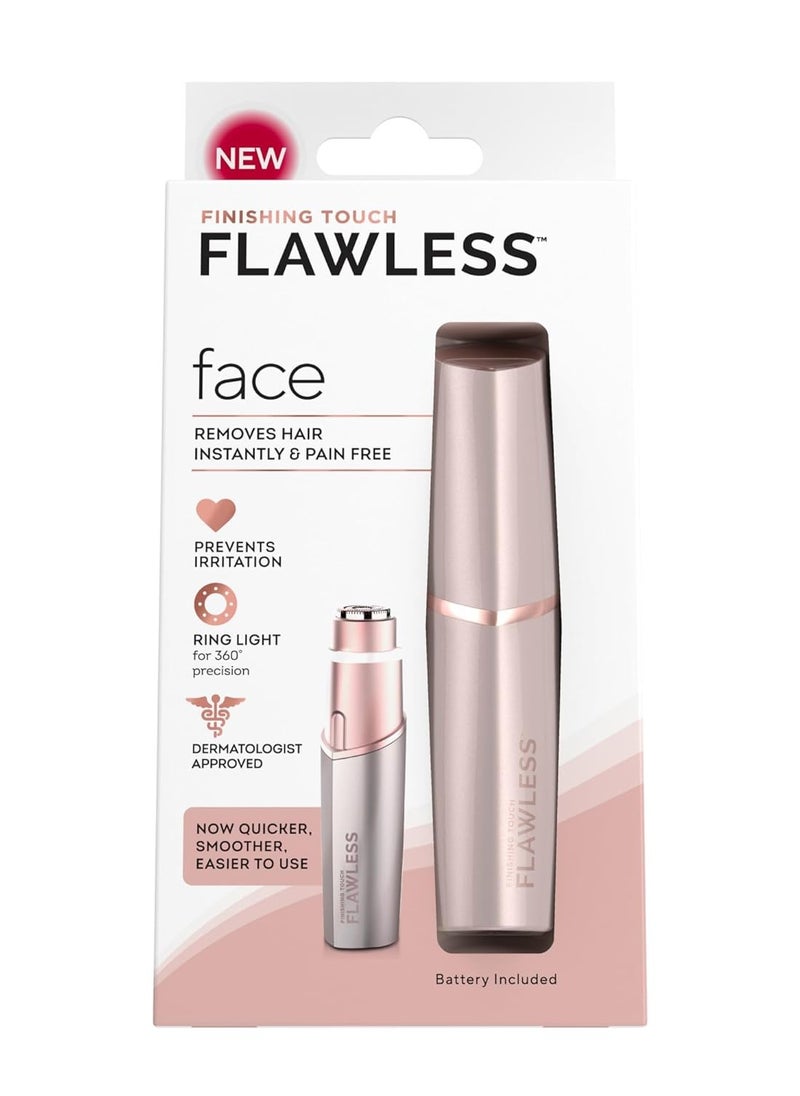 finishing touch Finishing Touch Flawless Facial Hair Remover for Women, Rose Gold Electric Face Razor with LED Light, Recyclable Packaging  - Image 1
