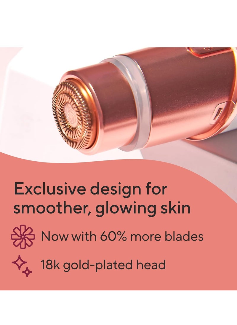 finishing touch Finishing Touch Flawless Facial Hair Remover for Women, Rose Gold Electric Face Razor with LED Light, Recyclable Packaging  - Image 3