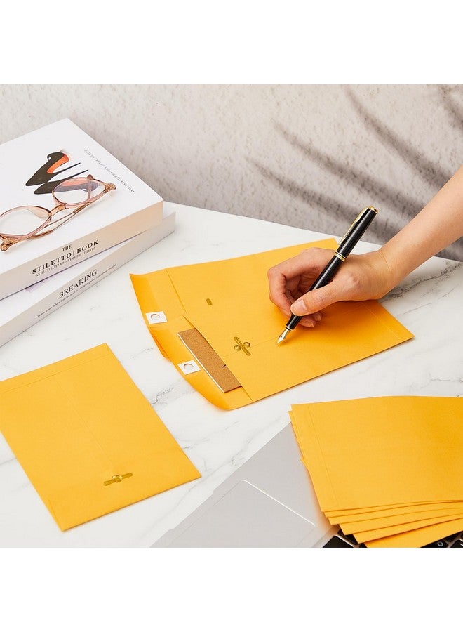 Geyee 200 Pcs 5 x 7" Clasp Envelopes Manilla Envelopes Gummed Clasp Closure 28 lb Kraft Paper Envelopes for Storing or Mailing Colored Envelopes for Home Business Office(Yellow) - Image 4
