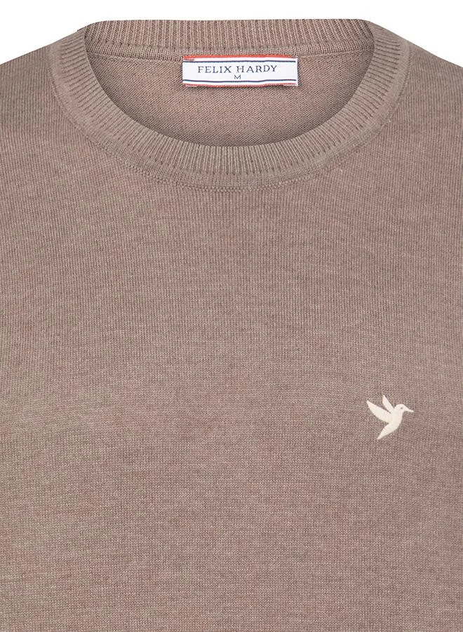 FELIX HARDY Brown Crew Neck Sweater for Men | Best Price UAE