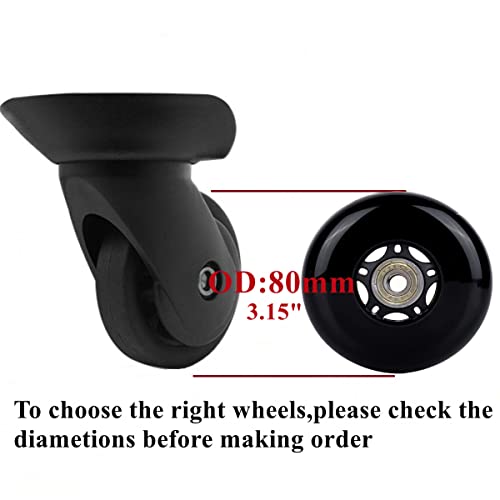 ORO 1 Pair Luggage Wheels Replacement 8024mm with 8mm(0.31") Bearings 35mm(1.37") 40mm(1.57") Axles Wrenchs Repair Set for Suitcae - Image 4
