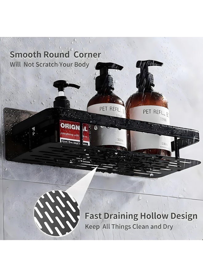 ZEESQUARE Shower Caddy Organizer Shelves | No-Drill Self-Adhesive Bathroom Storage Rack | Rustproof Wall Mounted Shower Shelf for Shampoo, Conditioner & Soap | Kitchen, Bathroom & Toilet Organizer | 2-Pack & 4-Pack - Image 2