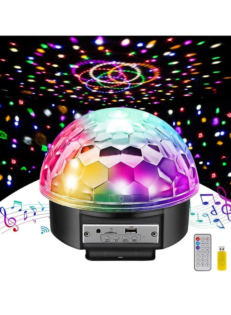 ELTRAZONE "Bluetooth DJ Stage Lights with 6-Color LED – Rotating Crystal Magic Ball, Sound Activated, Remote Control, MP3 Play & USB for Disco and Club" - Image 1
