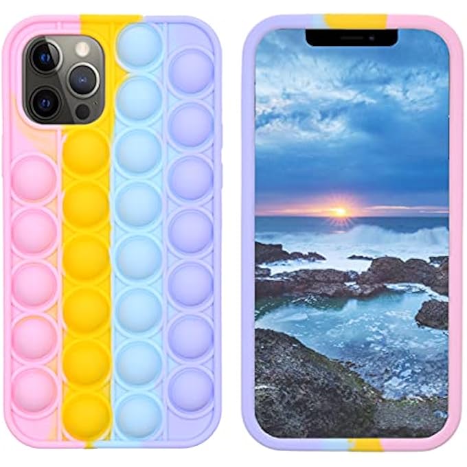 Kare Kind Fidget Push Bubble pop case Comptible with iPhones (iPhone 12 Pro Max - Rainbow Color) - Image 4