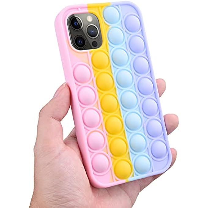 Kare Kind Fidget Push Bubble pop case Comptible with iPhones (iPhone 12 Pro Max - Rainbow Color) - Image 5