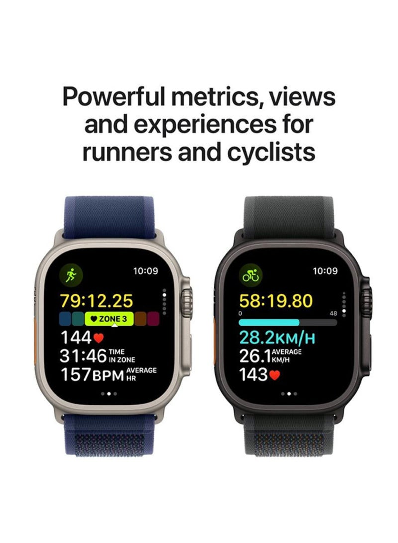 ابل  مجدد - ساعة ألترا GPS + خلوية 49 مم ساعة ذكية مع علبة تيتانيوم طبيعية متينة وحزام بحري أزرق - Image 5