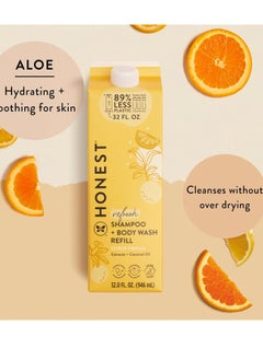 Honest The Honest Company 2-in-1 Cleansing Shampoo + Body Wash Refill Carton | Gentle for Baby | Naturally Derived, Tear-free, Hypoallergenic | Citrus Vanilla Refresh, 32 fl oz  - Image 4