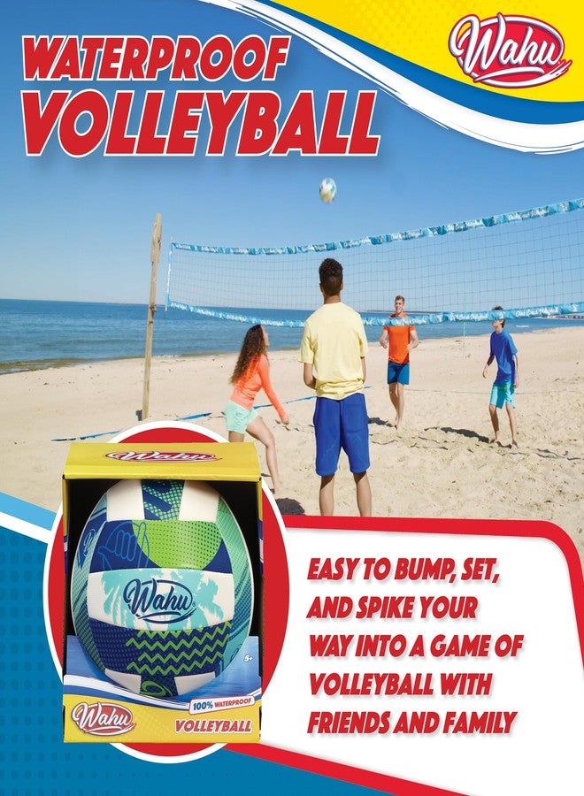 WAHU 100% Waterproof Soft Beach Volleyball for Play in and Out of Water, Outdoor Regulation Size 5 Volleyball for Beach and Pool, Green - Image 3