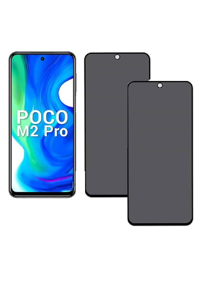 Super 2 Pieces Tempered Glass Screen Protector Anti-Spy Privacy Designed For Xiaomi Poco M2 Pro Full Screen Coverage And Bubble Free - Image 1
