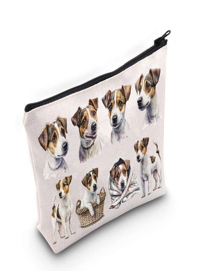 LEVLO Jack Russell Cosmetic Makeup Bag Jack Russell Lover GiftJack Russell Mom Travel Pouch Bag Jack Russell Merch (Jack Russell) - Image 1