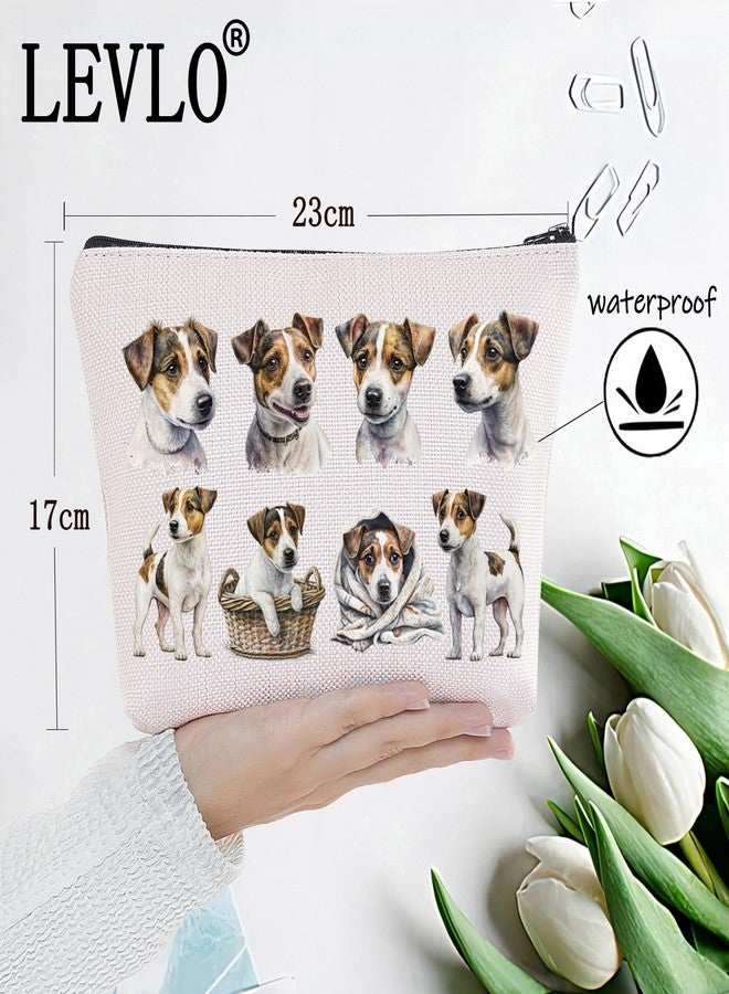 LEVLO Jack Russell Cosmetic Makeup Bag Jack Russell Lover GiftJack Russell Mom Travel Pouch Bag Jack Russell Merch (Jack Russell) - Image 2