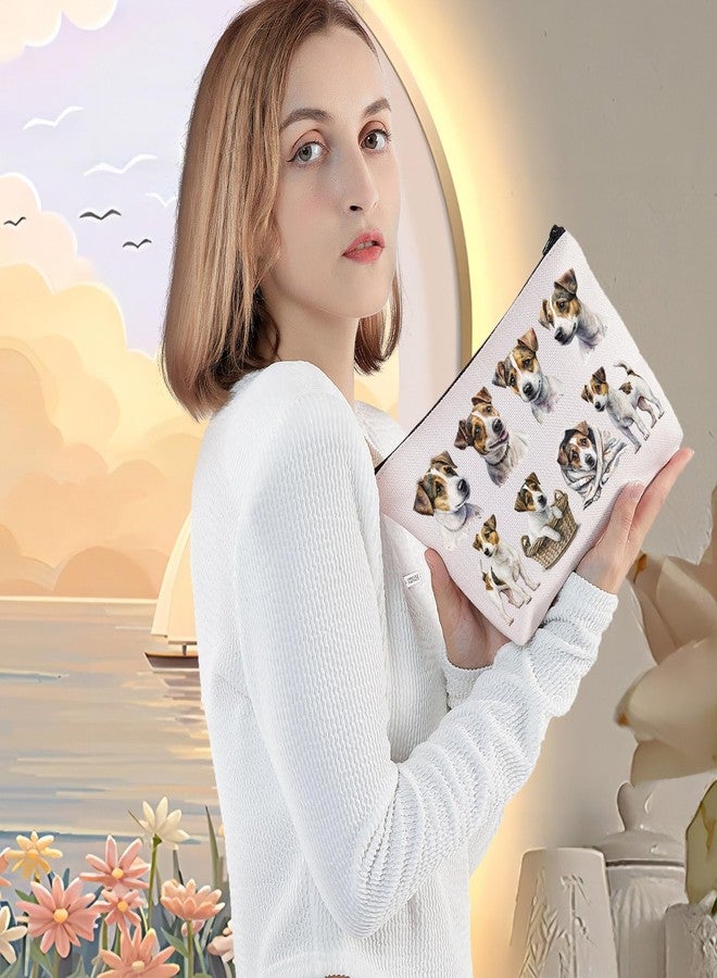 LEVLO Jack Russell Cosmetic Makeup Bag Jack Russell Lover GiftJack Russell Mom Travel Pouch Bag Jack Russell Merch (Jack Russell) - Image 5