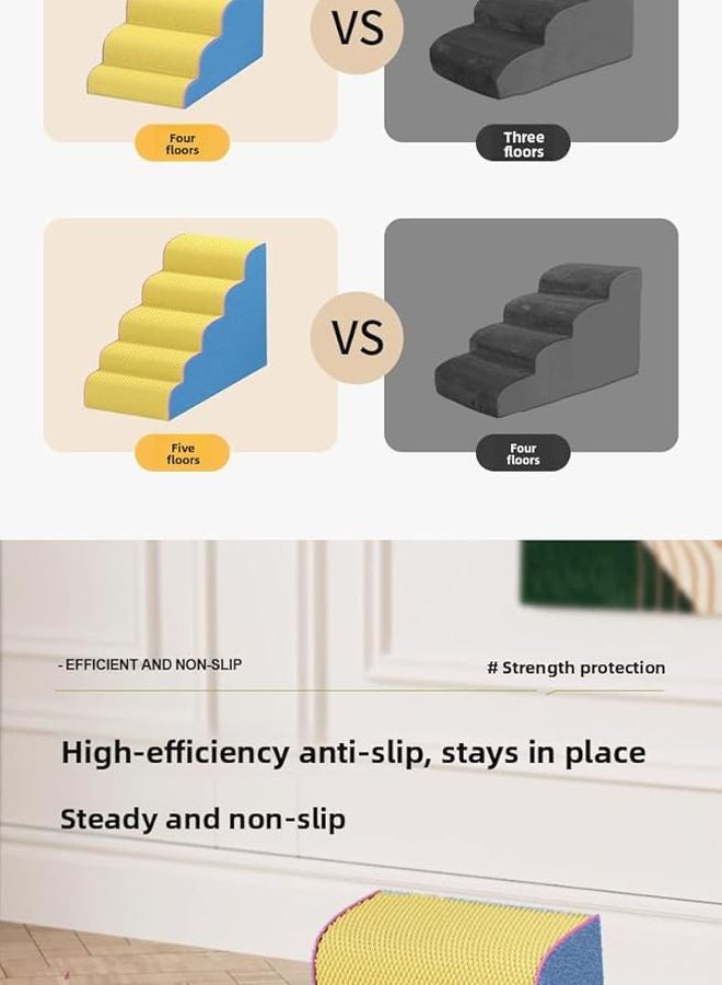 3 Tier Pet Stairs For Small Dogs Cats Non Slip Washable Pet Steps Gray 30CM - Image 4