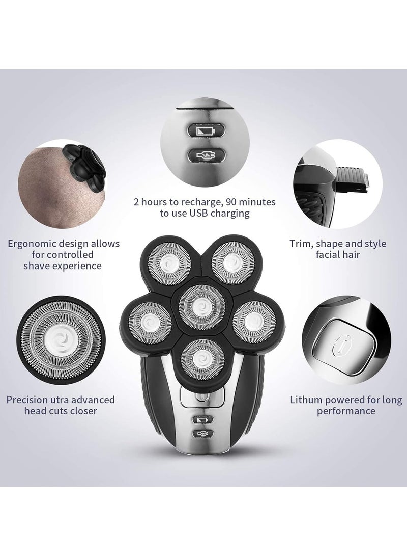 عام “ماكينة حلاقة كهربائية للرجال، مجموعة الحلاقة المتعددة الوظائف، مقاومة للماء، شحن USB قابل لإعادة الشحن، رأس دوار بدون سلك 5 في 1”   网络搜索 - Image 2