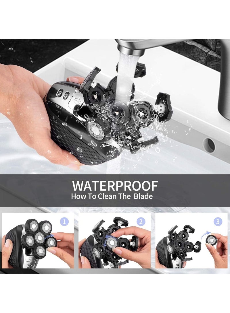 عام “ماكينة حلاقة كهربائية للرجال، مجموعة الحلاقة المتعددة الوظائف، مقاومة للماء، شحن USB قابل لإعادة الشحن، رأس دوار بدون سلك 5 في 1”   网络搜索 - Image 5