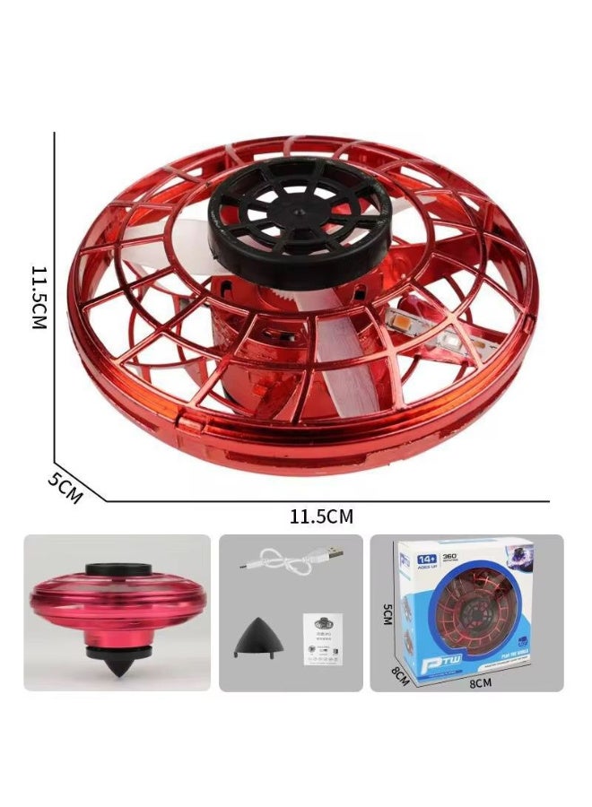 لعبة UFO Flying Spinner - كرة تحوم LED مع جيروسكوب بأطراف الأصابع تدور 360 درجة لتخفيف التوتر للأطفال والمراهقين قابلة لإعادة الشحن