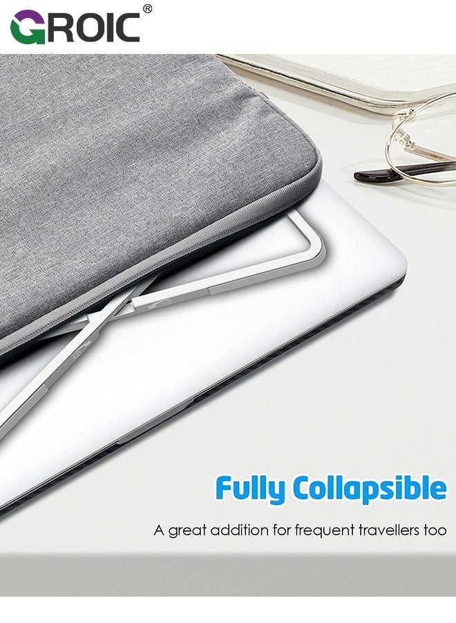 GROIC Laptop Stand for Desk Adjustable Foldable Lightweight Aluminum Holder Riser, Flat Folding Storage/Travel  - Image 5