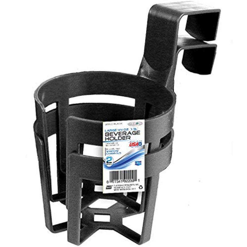 Large Plastic Cup and Beverage Holder, Black, 44oz 3.5L - Image 1