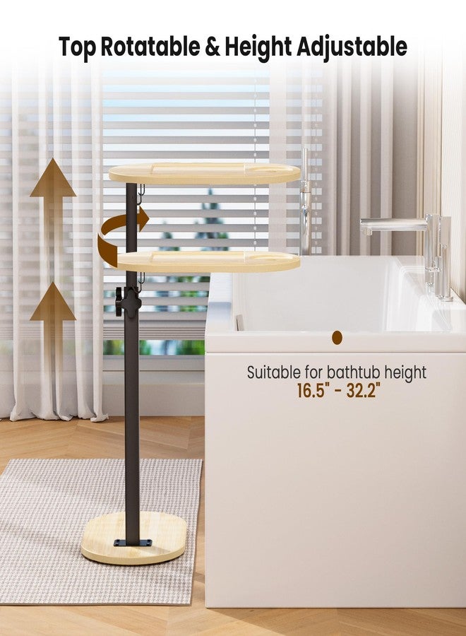 Sunnacate Bamboo Bathtub Table with Adjustable Height, Freestanding Bath Tray Caddy Board Tub Organizer, House Warming Gift, New Home, Anniversary Wedding Gifts, Bridal Shower Gift for Women - Image 3