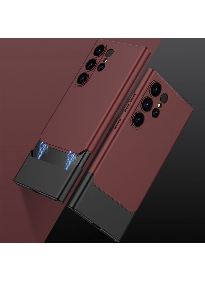 HuHa Case Cover For Samsung Galaxy S24 Ultra 5G GKK Mortise-Tenon Connection Contrast Color Shockproof Phone Case Red 