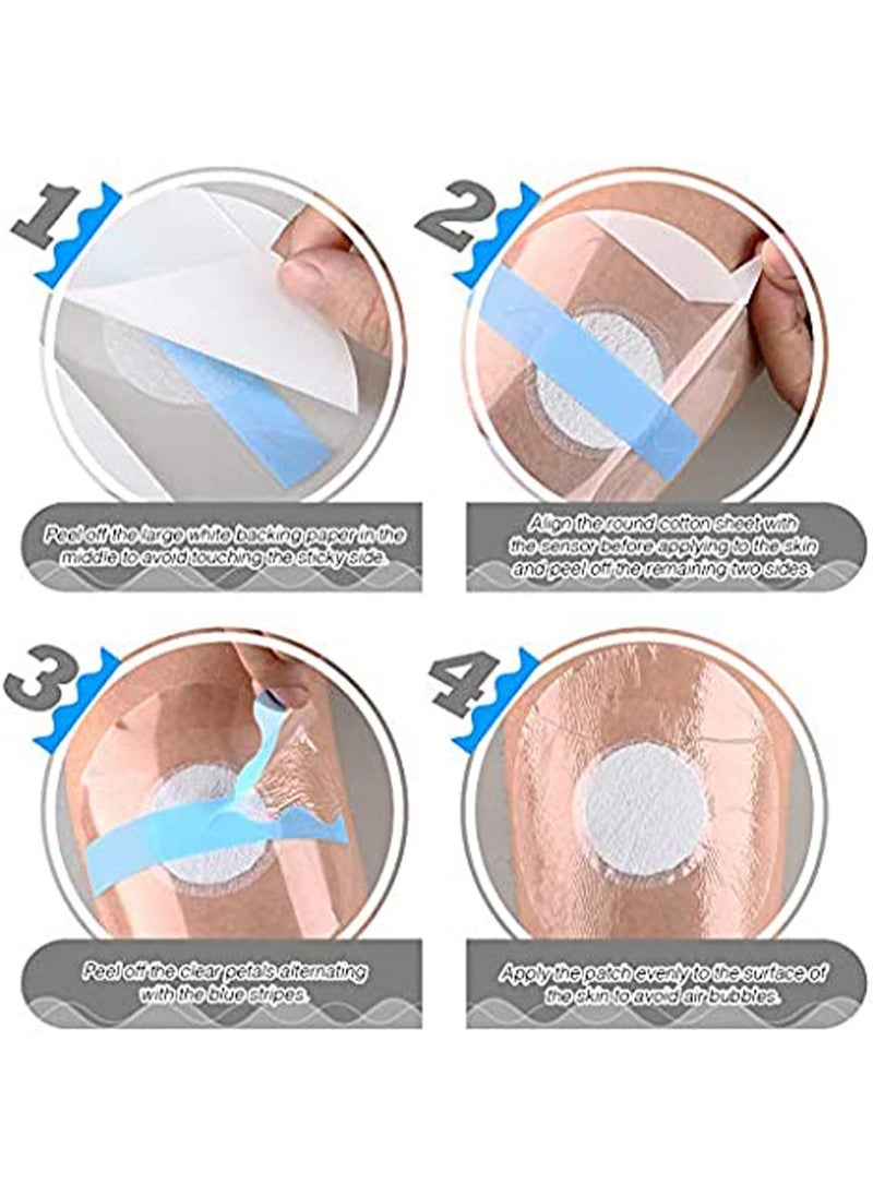 Generic - 20 Pack Sensor Covers Compatible with Freestyle Libre 1/2/3,Waterproof CGM Sensor Patches,Glucose Monitor Protector Long Lasting Without Hole (Blue) - Image 1