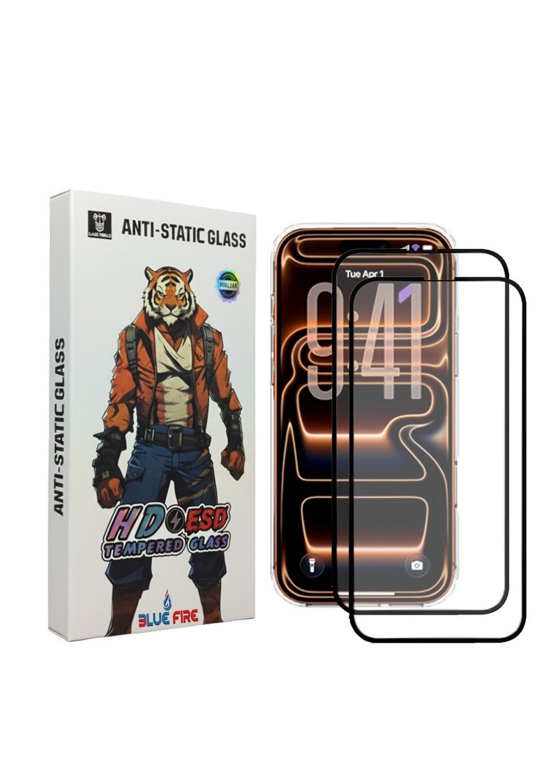 BlueFire 2-Pack Tempered Glass Screen Protector for Apple iPhone 17 Pro Max 5G (2025) – Dual Pack, Ultra HD Clarity, Full Glue Adhesive, Edge-to-Edge Coverage, Anti-Scratch, Bubble-Free, Precision-Cut, Enhanced Durability & Smooth Touch - Image 1