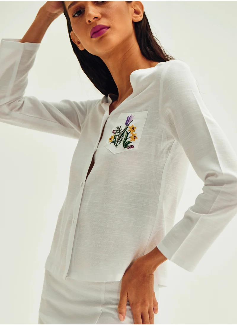 أشيتا فرنانديز Ashita Fernandes Top – Relaxed Linen White Top | Wrinkle-Resistant 100% Linen Blend | Casual, Vacation & Sleepwear Essential