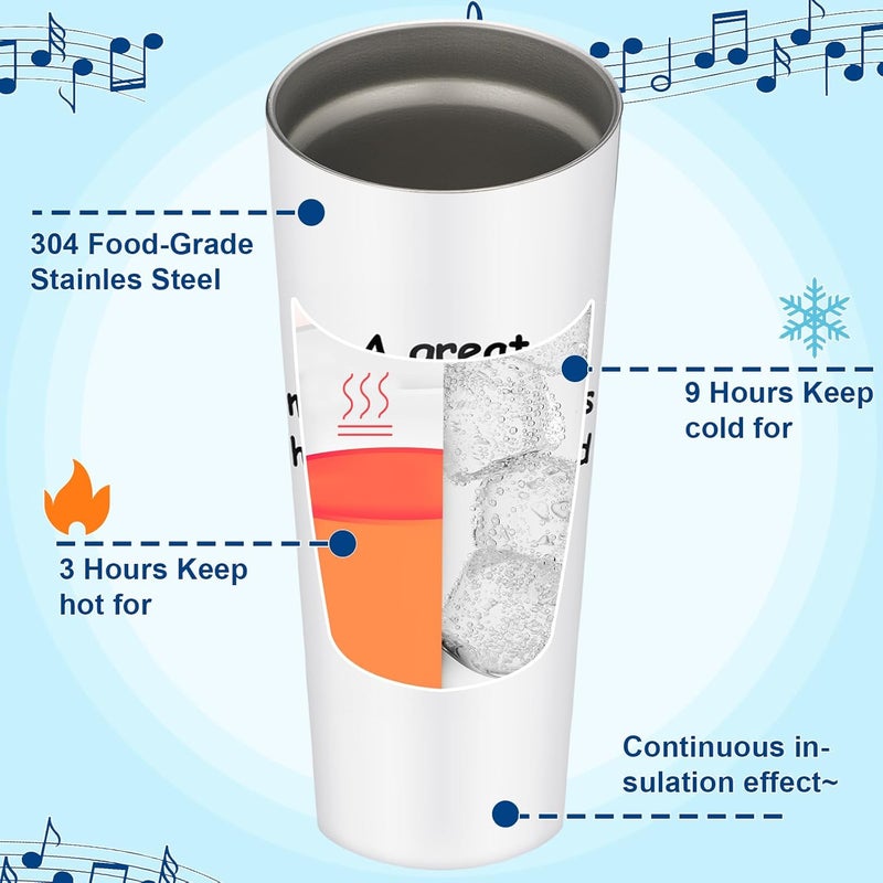 Rtteri Rtteri Music Teacher Appreciation Gifts for Women Men 20 oz Tumbler with Lid Straw and Keychain for Women Men Piano Guitar Violin Music Teacher Appreciation Week Graduation Gifts  - Image 3