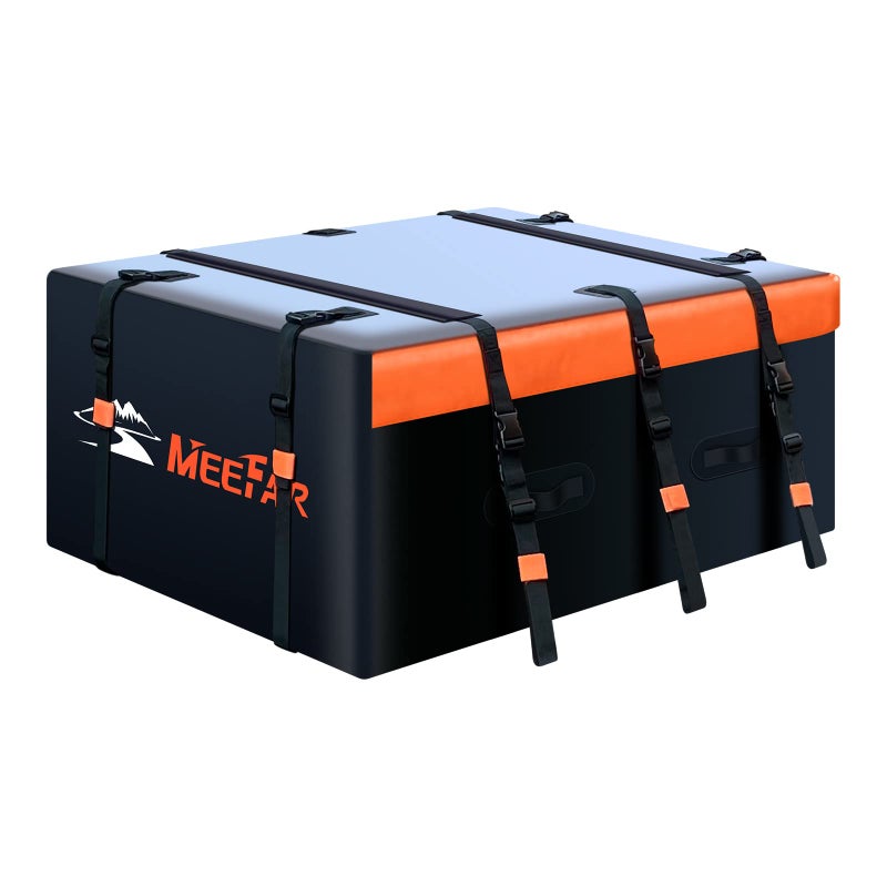 MeeFar Rooftop Cargo Carrier Car Roof Bag 21 Cubic Feet 100% Waterproof Car Top Carrier, Fits All Vehicle with/Without Rack,Include Anti-Slip Mat,10 Reinforced Straps,6 Door Hooks,Luggage Lock - Image 1