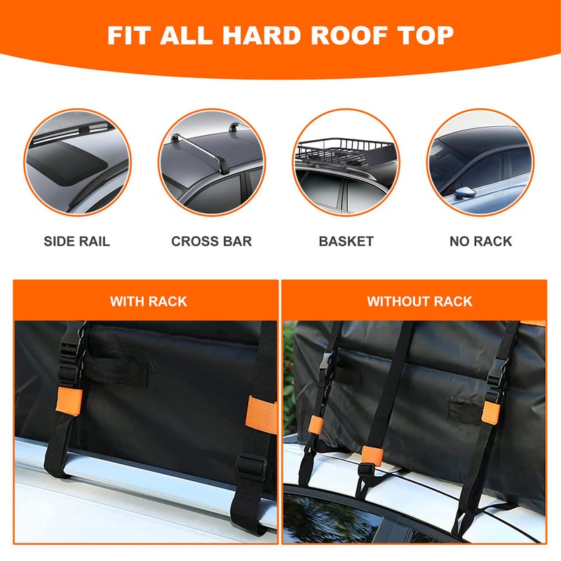 MeeFar Rooftop Cargo Carrier Car Roof Bag 21 Cubic Feet 100% Waterproof Car Top Carrier, Fits All Vehicle with/Without Rack,Include Anti-Slip Mat,10 Reinforced Straps,6 Door Hooks,Luggage Lock - Image 4
