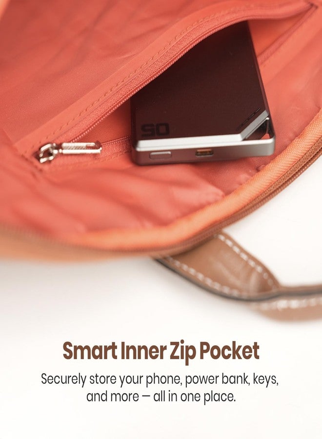 Portronics Encase 104 Laptop Sleeve for 15.6 Inch Laptops, PU Leather Office Bag with Trolley Strap, Smart Inner Pocket, Comes with Handle & Accessory Pockets, Office Laptop Bag/Case/Cover (Brown) - Image 4