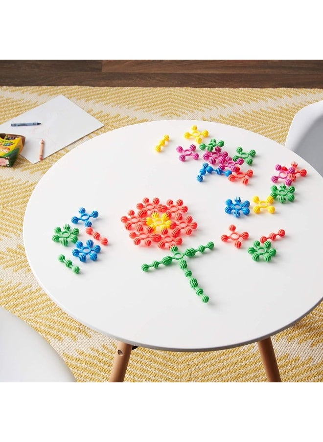 Skoolzy Rainbow Star Flex Building Toys 90 Piece Jumbo Set STEM Building Blocks for Kids Ages 48 Tinker Toys for Classroom Bins