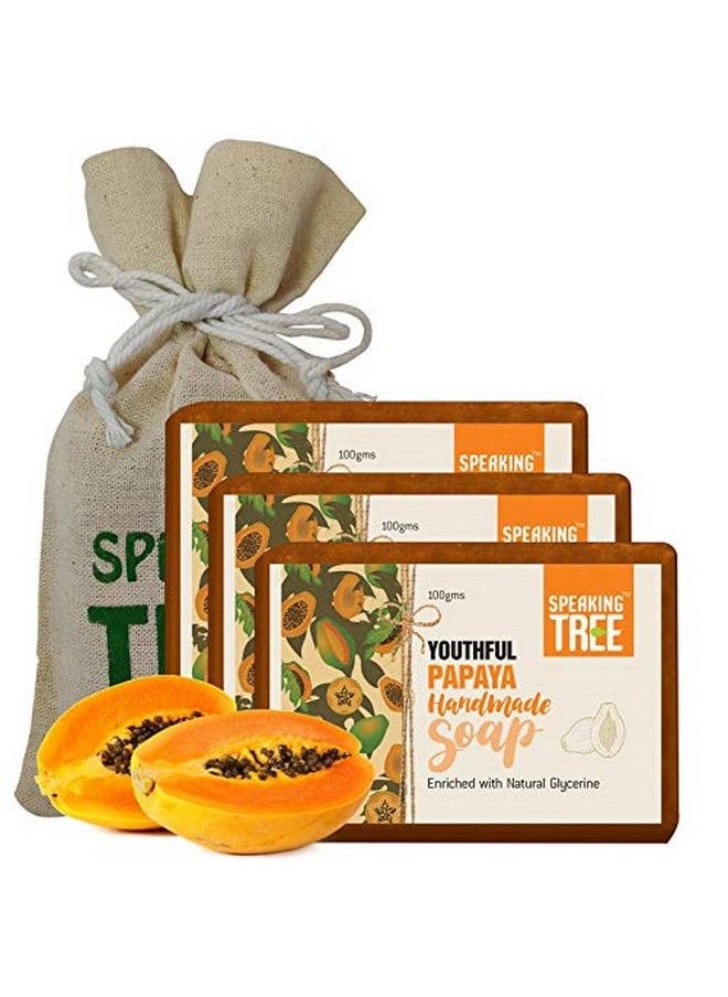 Speaking Tree - Youthful Papaya Handmade Soap 100 Gms (Pack Of 3) - Image 1