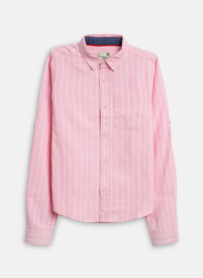بونكيدز BONKIDS Boys Opaque Striped Casual Shirt