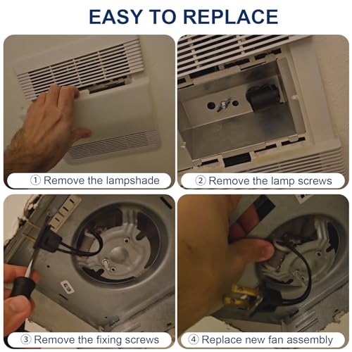Motoasis 【Upgrade】 763RLN 50CFM Fan, Compatible with Nutone 763RL B Unit Fan Motor, 763RL/769RL A 763RLN-R01 Bathroom Fan, Fit 769RF/769RL B, 2.0 Sone,S0503B000,9"x9" - Image 5