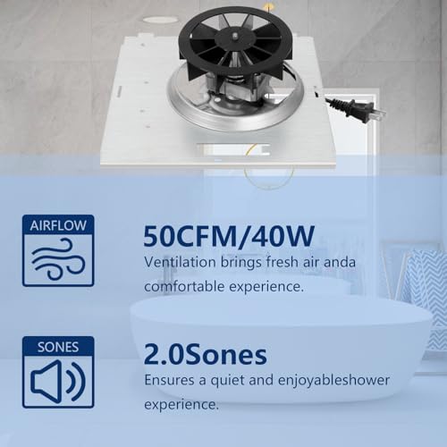 Motoasis 【Upgrade】 763RLN 50CFM Fan, Compatible with Nutone 763RL B Unit Fan Motor, 763RL/769RL A 763RLN-R01 Bathroom Fan, Fit 769RF/769RL B, 2.0 Sone,S0503B000,9"x9" - Image 3