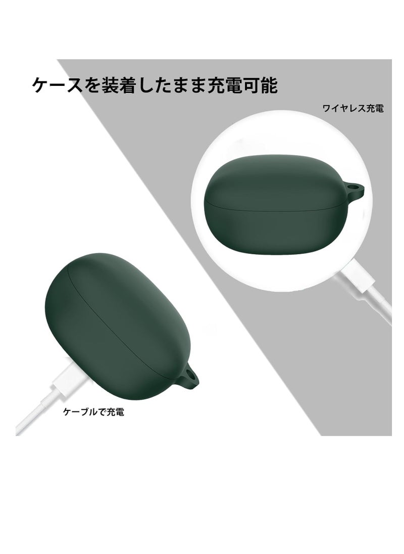 Generic - Silicone Case Compatible with Anker Soundcore Liberty 4 Earbuds, Soft Silicone Protective Case Cover, Shockproof Sleeve with Carabiner (Green) - Image 1