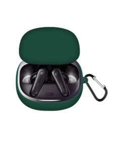 Silicone Case Compatible with Anker Soundcore Liberty 4 Earbuds, Soft Silicone Protective Case Cover, Shockproof Sleeve with Carabiner (Green)
