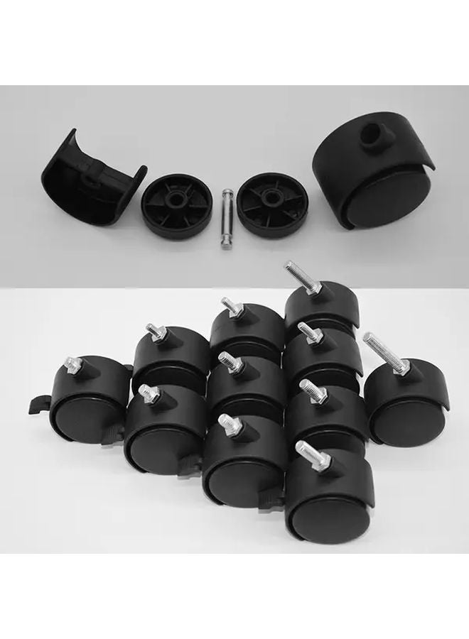 4Pcs Heavy Duty Rolling Caster Wheels With Locking Mechanism Silk Tooth Brakes Plastic Mobile Casters - Image 5