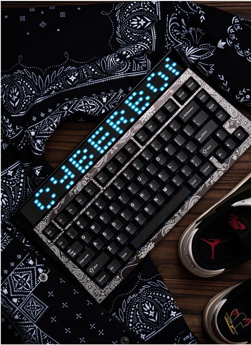 Angry Miao Angry Miao Cyberboard R4 Paisley Bundle Hotswap RGB Backlit Keyboard Bluetooth Wireless Custom Mechanical Keyboard Wireless Charging Pc Gamer Latency Tri-Mode Connection Leaf Spring Mount Hotswapable Switch  - Image 1