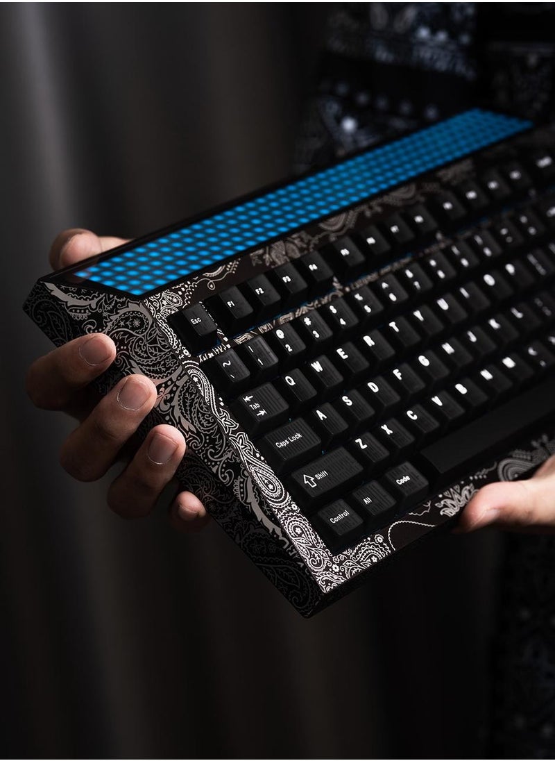 Angry Miao Angry Miao Cyberboard R4 Paisley Bundle Hotswap RGB Backlit Keyboard Bluetooth Wireless Custom Mechanical Keyboard Wireless Charging Pc Gamer Latency Tri-Mode Connection Leaf Spring Mount Hotswapable Switch  - Image 3