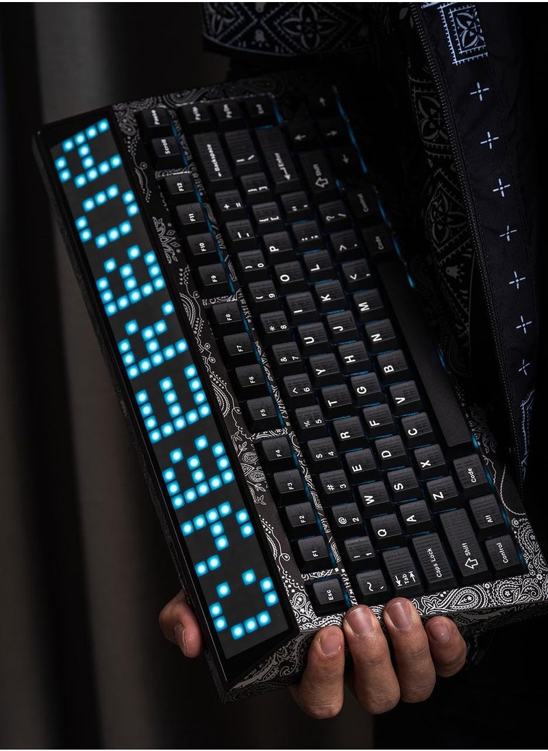 Angry Miao Angry Miao Cyberboard R4 Paisley Bundle Hotswap RGB Backlit Keyboard Bluetooth Wireless Custom Mechanical Keyboard Wireless Charging Pc Gamer Latency Tri-Mode Connection Leaf Spring Mount Hotswapable Switch  - Image 4