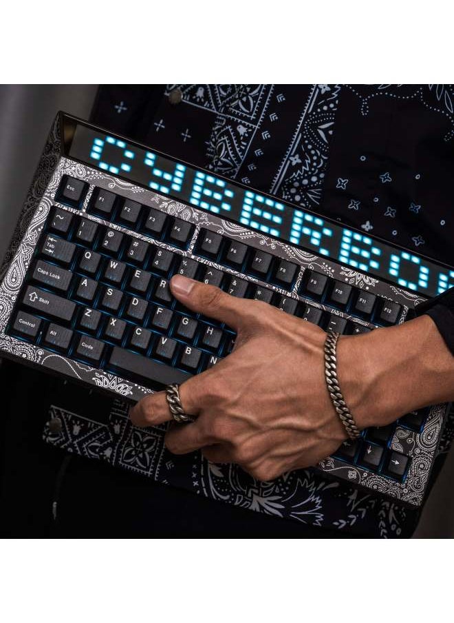 Angry Miao - Angry Miao Cyberboard R4 Paisley Bundle Hotswap RGB Backlit Keyboard Bluetooth Wireless Custom Mechanical Keyboard Wireless Charging Pc Gamer Latency Tri-Mode Connection Leaf Spring Mount Hotswapable Switch - Image 1